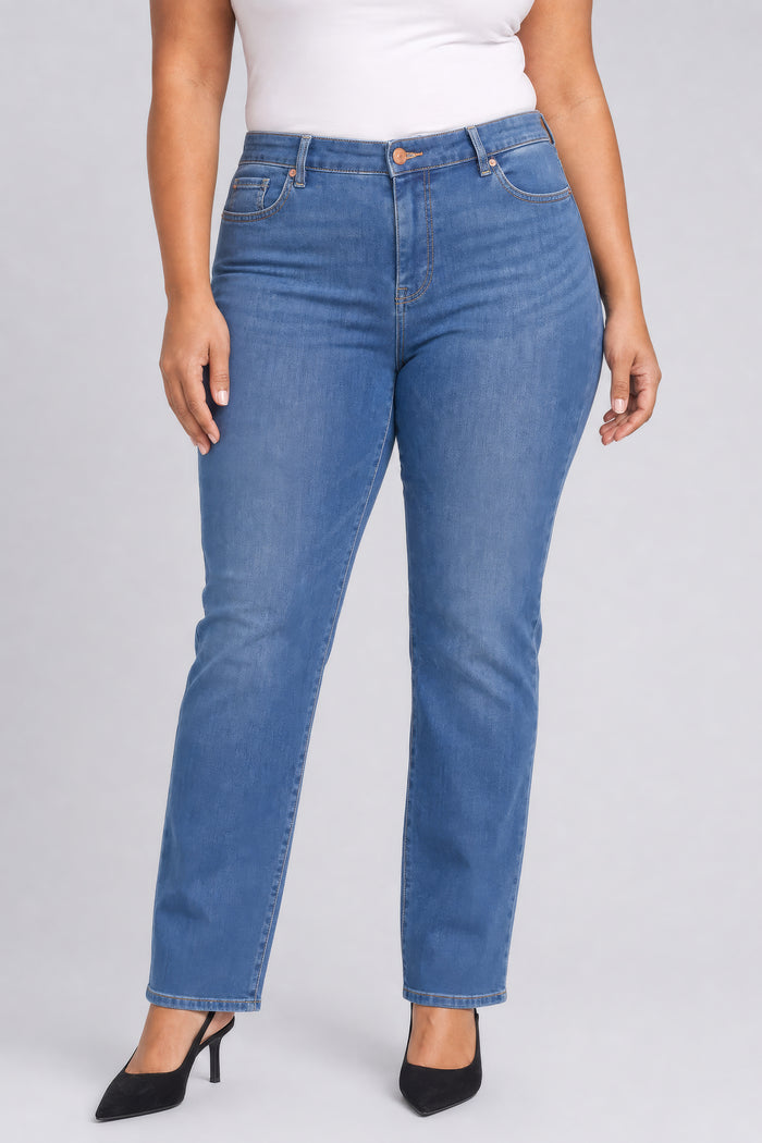 Marilyn Straight Jeans In Plus Size - Redwood