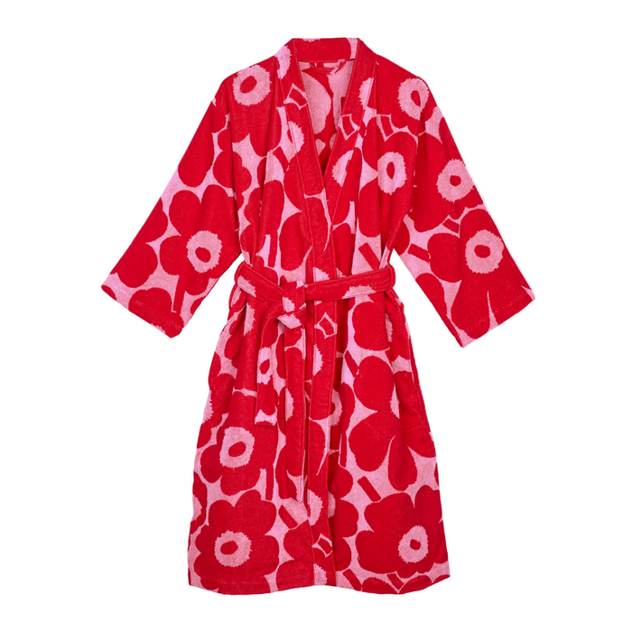 Unikko Bathrobe - Red - Living Beauty