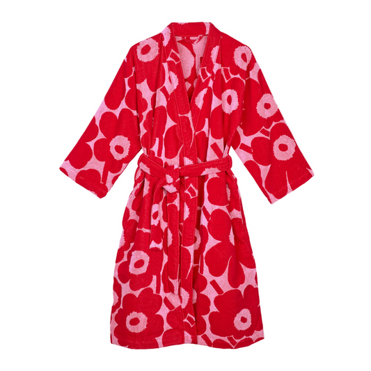 Unikko Bathrobe - Red - Living Beauty