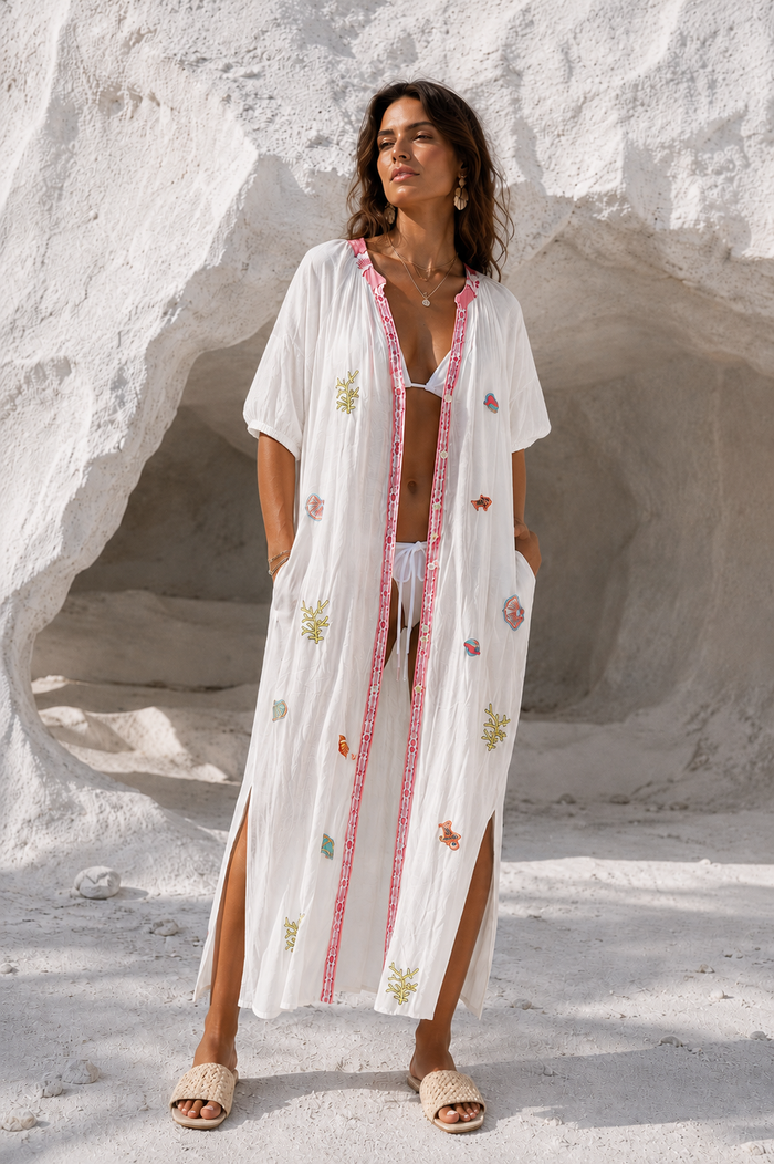 Marina Embroidered Cover-Up Pink