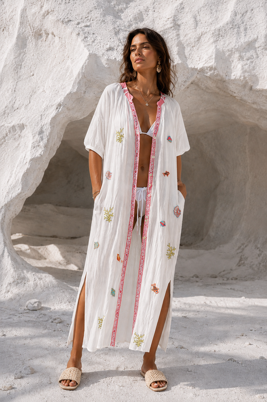 Marina Embroidered Cover-Up Pink