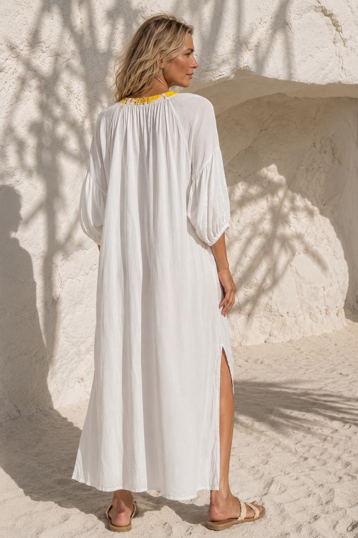 Marina Embroidered Cover-Up Yellow