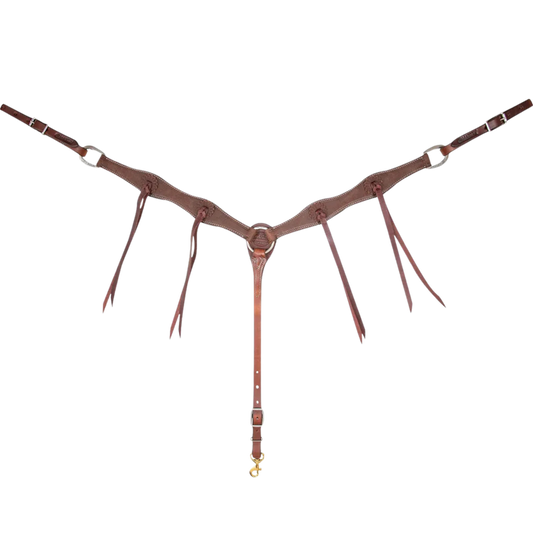Martin Saddlery | 1.5" Breastcollar Chocolate with Rosette Strings