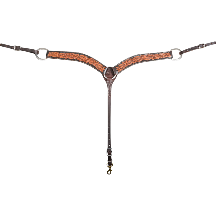 Martin Saddlery | 2" Breastcollar | Floral Tooled Dyed Edge