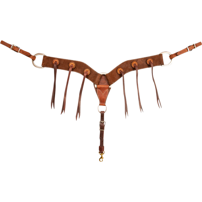 Martin Saddlery | 2.75" Chocolate Breast Collar | Rosette Blood Knots