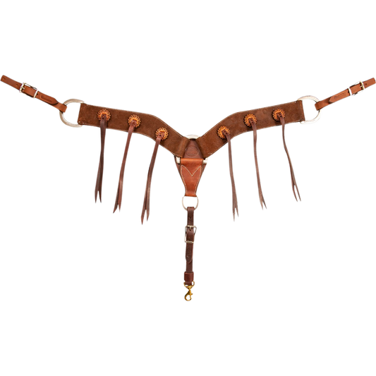 Martin Saddlery | 2.75" Chocolate Breast Collar | Rosette Blood Knots