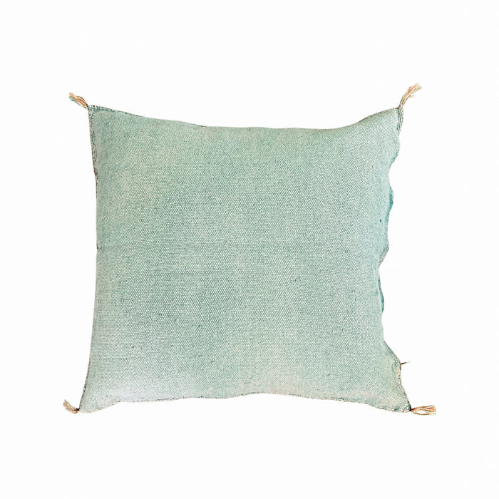 Artisan Handmade Moroccan embroidered cactus silk sabra pillow green handwoven