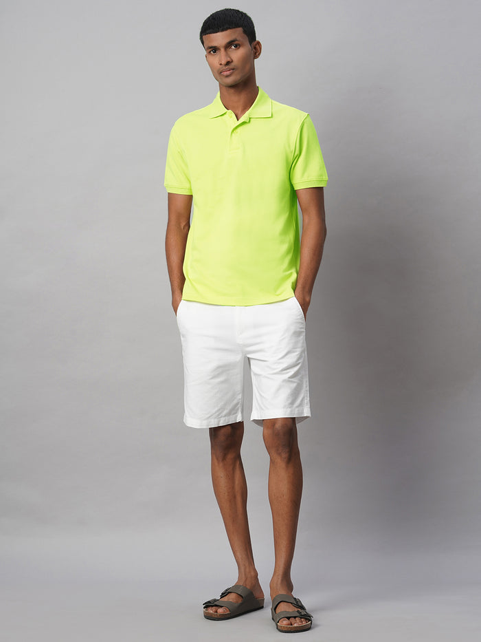 Men's 100% Cotton Regular Fit Polo T Shirt Green