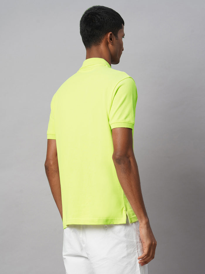 Men's 100% Cotton Regular Fit Polo T Shirt Green