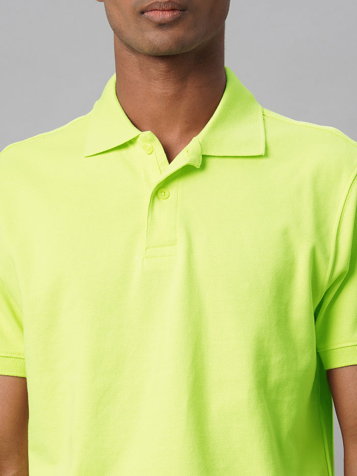 Men's 100% Cotton Regular Fit Polo T Shirt Green