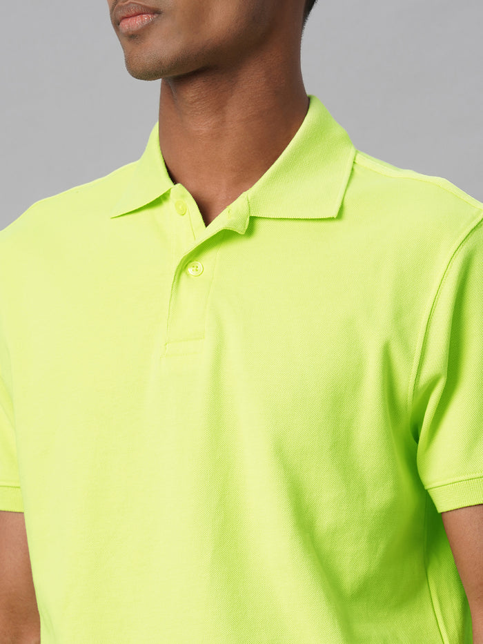 Men's 100% Cotton Regular Fit Polo T Shirt Green