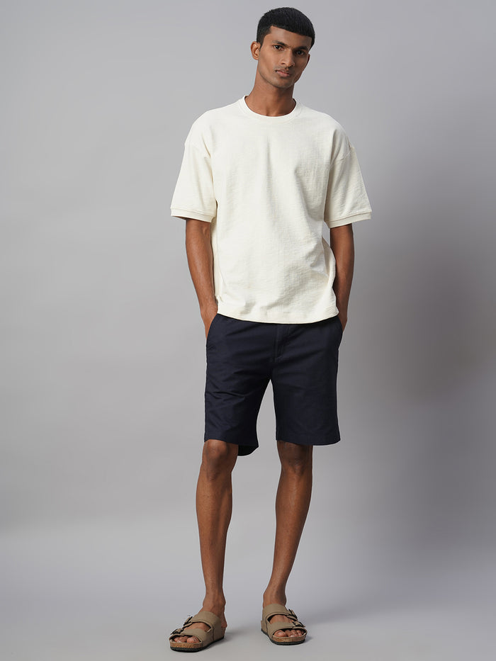 Men's 100% Cotton Regular Fit Round Neck Tshirt Natural