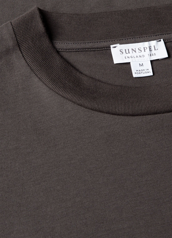 Men's Brushed Cotton T-shirt in Anthracite
