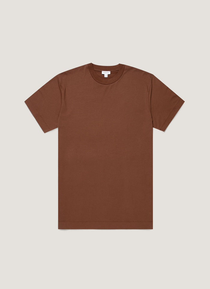 Men's Brushed Cotton T-shirt in Chestnut
