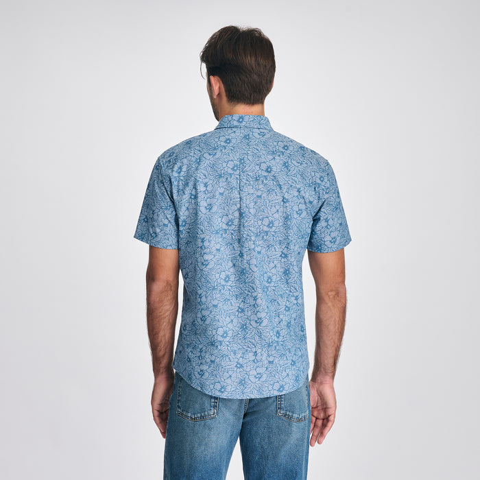Men's Camano Short-Sleeve Shirt - Print-Chambray Blue-2