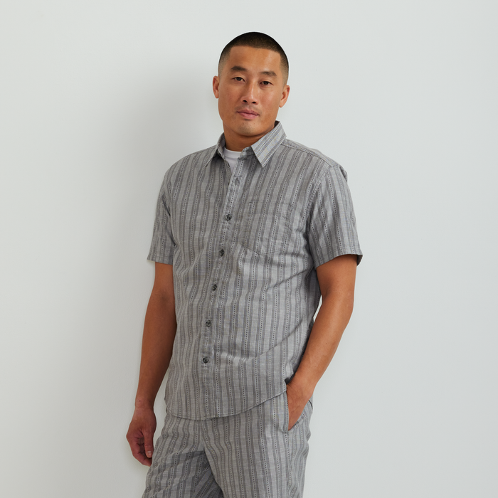 Men's Camano Short-Sleeve Shirt - Print-Slate-Regular-C1
