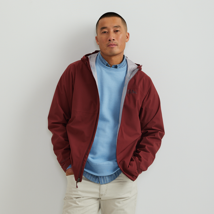 Men's Cloud Cap 3L Waterproof Stretch Hooded Rain Jacket-CABERNET-Regular-C1