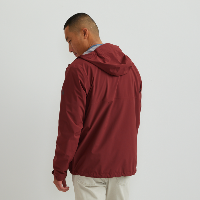 Men's Cloud Cap 3L Waterproof Stretch Hooded Rain Jacket-CABERNET-Regular-F1