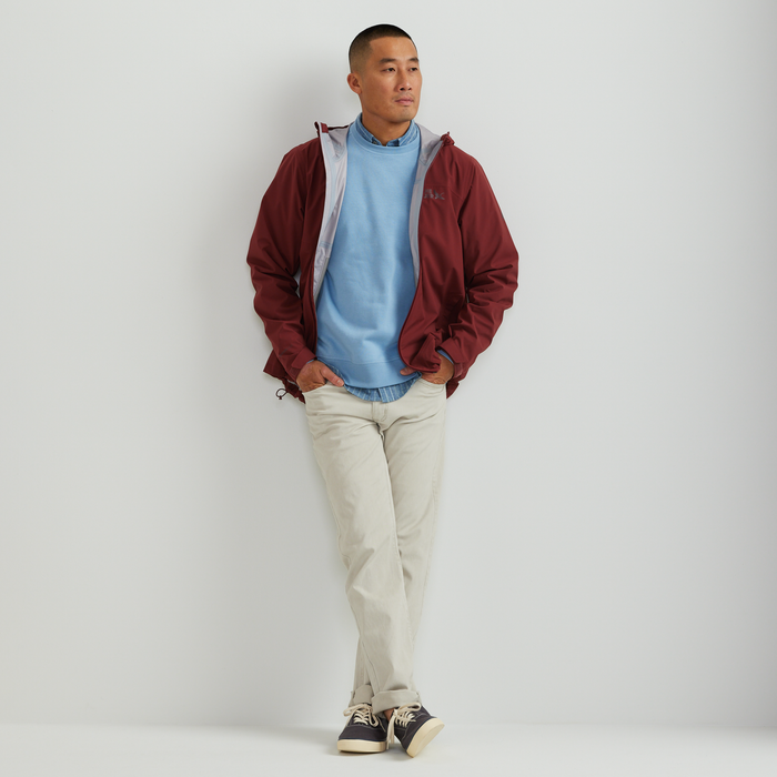 Men's Cloud Cap 3L Waterproof Stretch Hooded Rain Jacket-CABERNET-Regular-T7