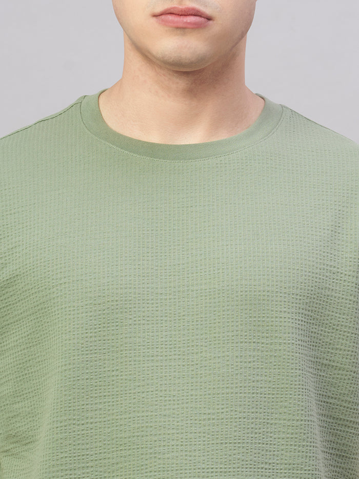 Men's Cotton Elastane Regular Fit Tshirt Green