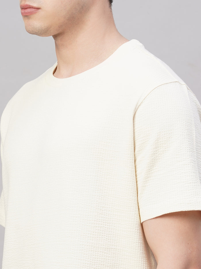 Men's Cotton Elastane Regular Fit Tshirt Natural