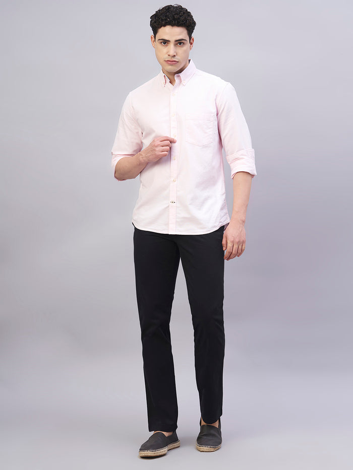 Men's Cotton Lycra Regular Fit Side Pocket Pant Black