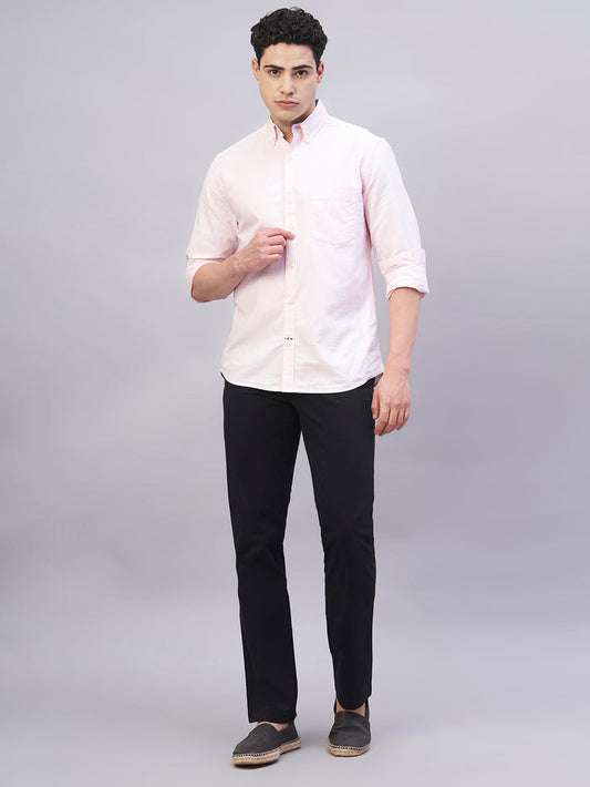 Men's Cotton Lycra Regular Fit Side Pocket Pant Black