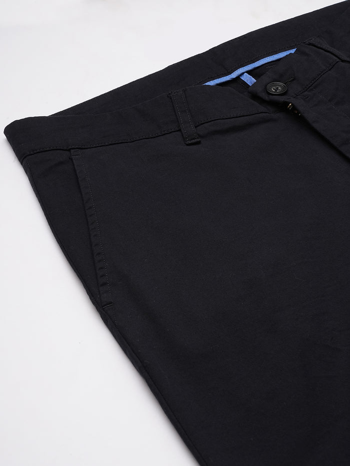 Men's Cotton Lycra Regular Fit Side Pocket Pant Black