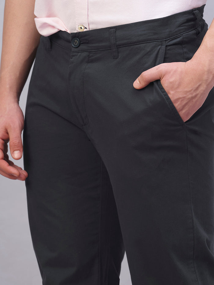 Men's Cotton Lycra Regular Fit Side Pocket Pant Navy