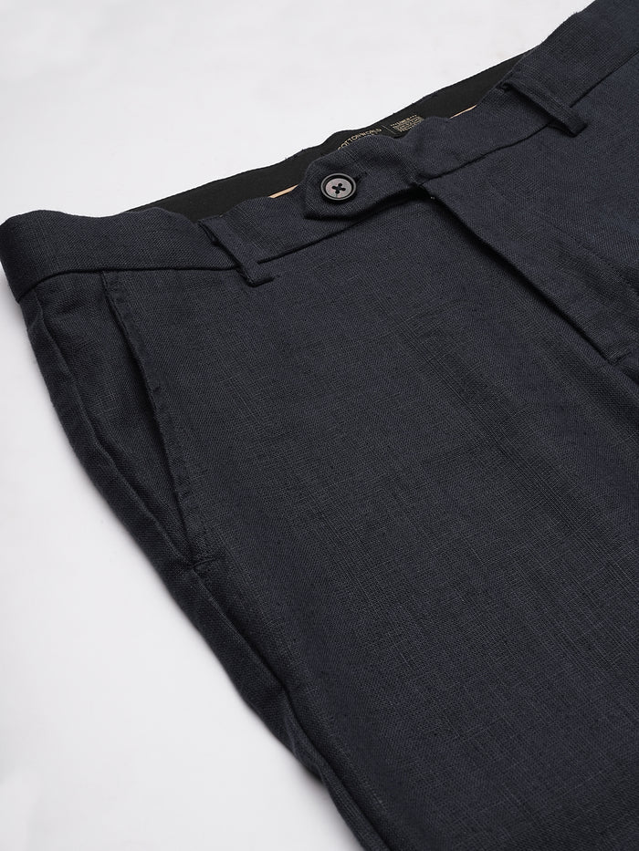 Men's Cotton Lycra Regular Fit Side Pocket Pant Navy