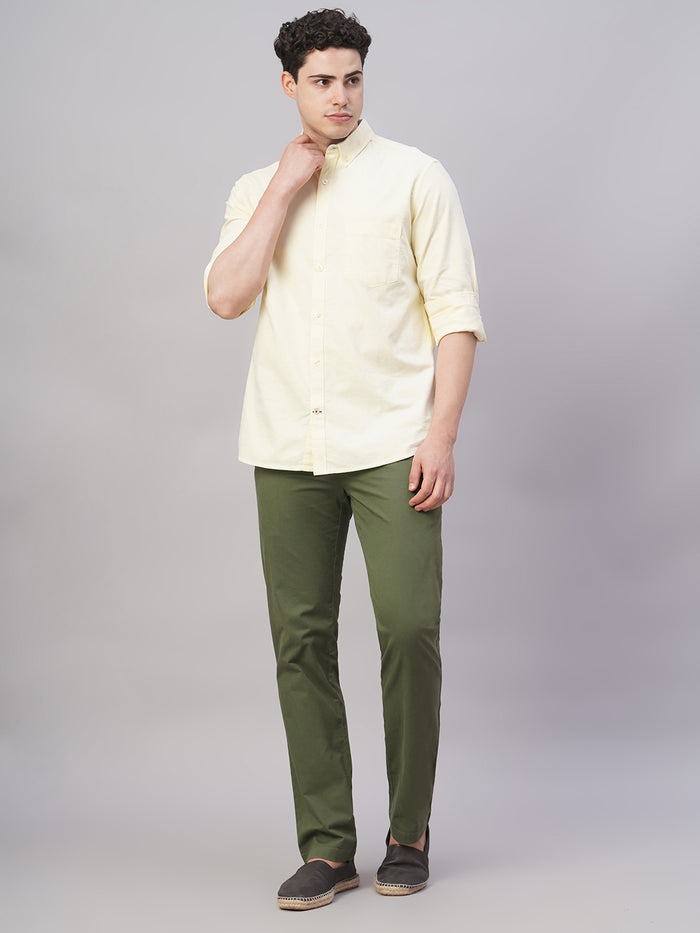 Men's Cotton Lycra Regular Fit Side Pocket Pant Olive
