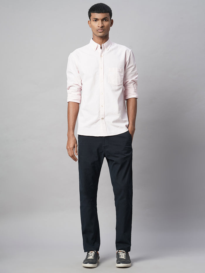 Men's Cotton Lycra Slim Fit Coin Pocket Pant Navy