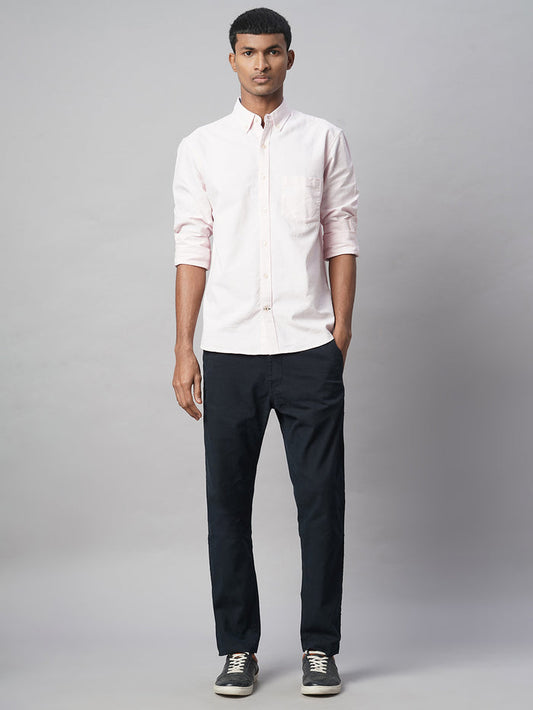 Men's Cotton Lycra Slim Fit Coin Pocket Pant Navy