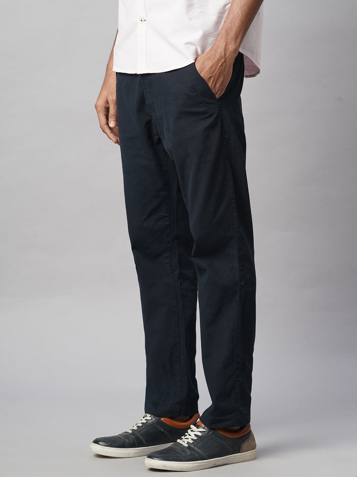 Men's Cotton Lycra Slim Fit Coin Pocket Pant Navy