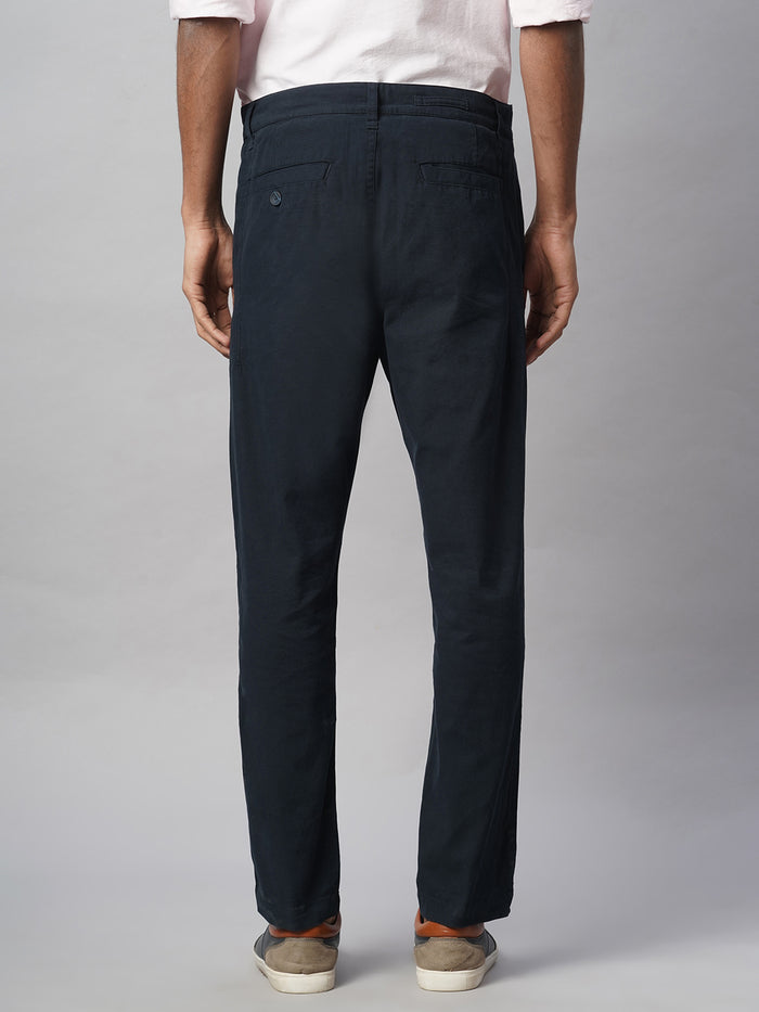 Men's Cotton Lycra Slim Fit Coin Pocket Pant Navy
