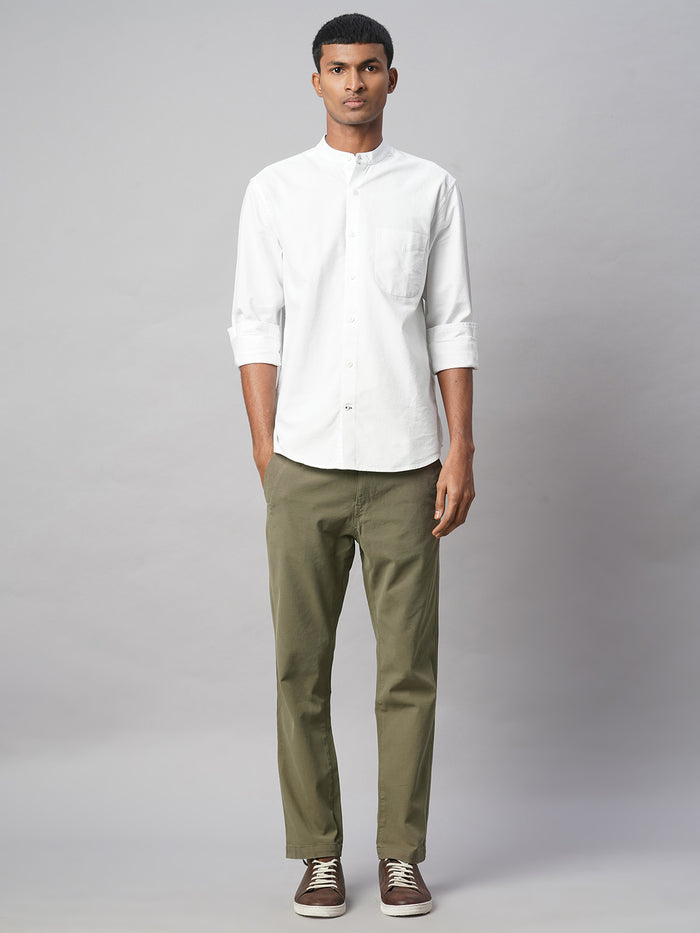 Men's Cotton Lycra Slim Fit Coin Pocket Pant Olive
