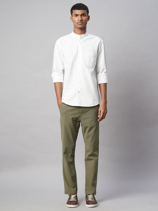Men's Cotton Lycra Slim Fit Coin Pocket Pant Olive