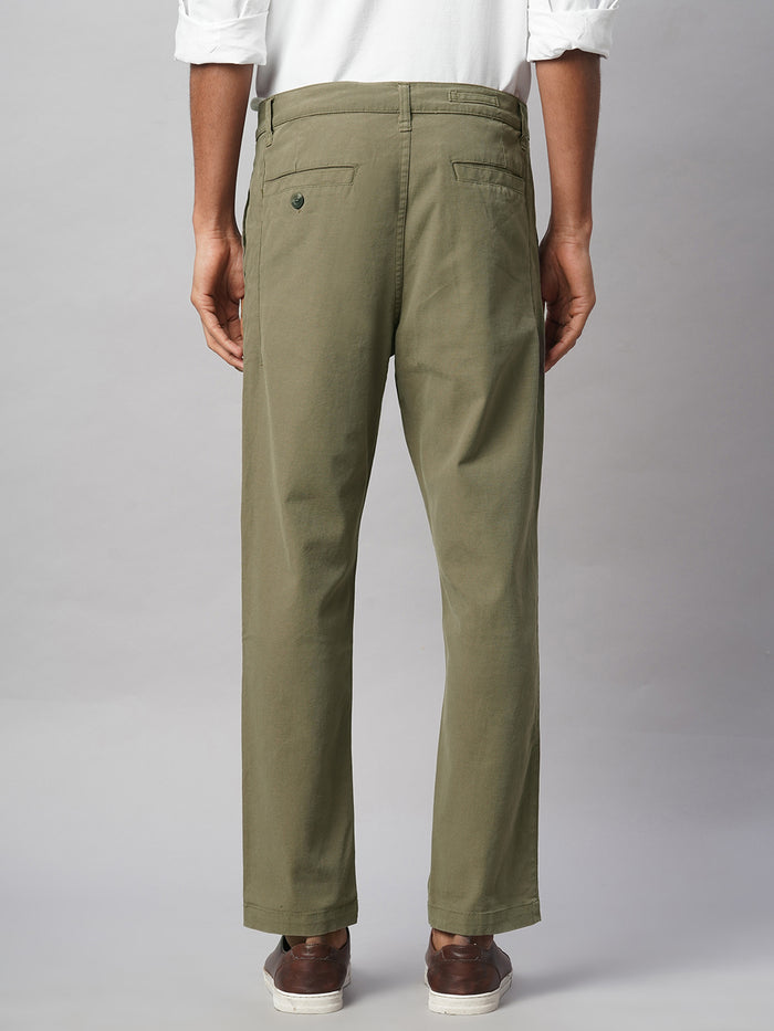 Men's Cotton Lycra Slim Fit Coin Pocket Pant Olive