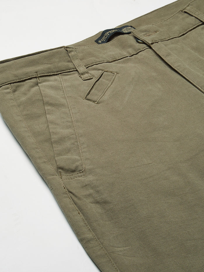 Men's Cotton Lycra Slim Fit Coin Pocket Pant Olive