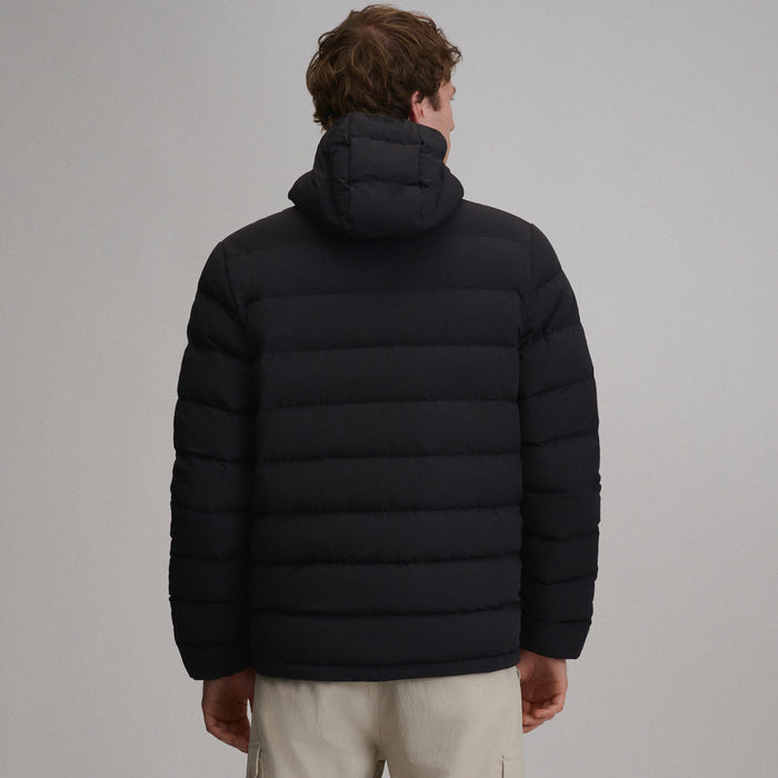 EB Stretch Down Hooded Jacket-Black-2