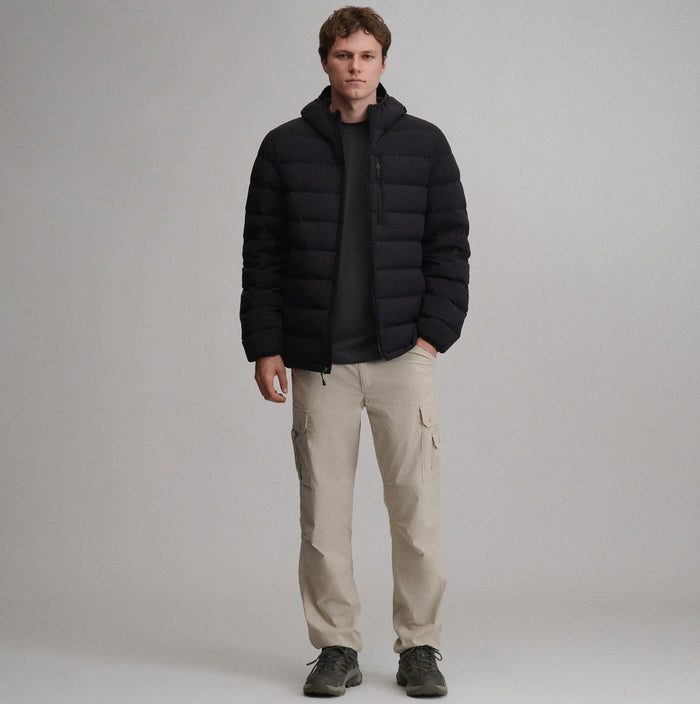 EB Stretch Down Hooded Jacket-Black-5