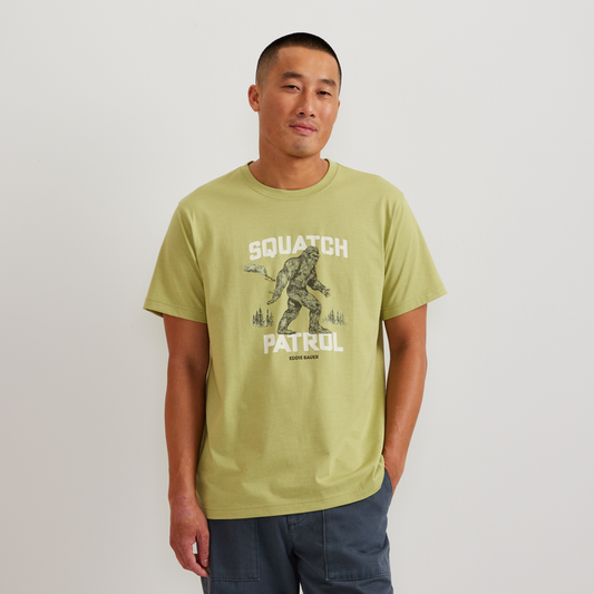 Men's Graphic T-Shirt - Squatch Patrol-Lt Aloe-Regular-C1
