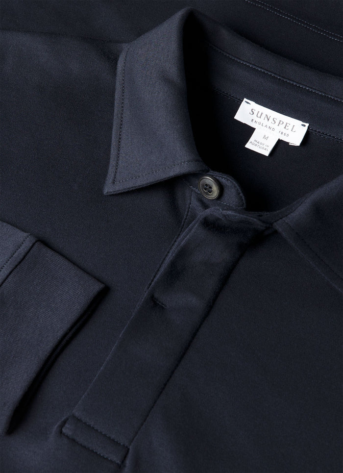 Men's Heavyweight Rugby Polo Shirt in Midnight Navy
