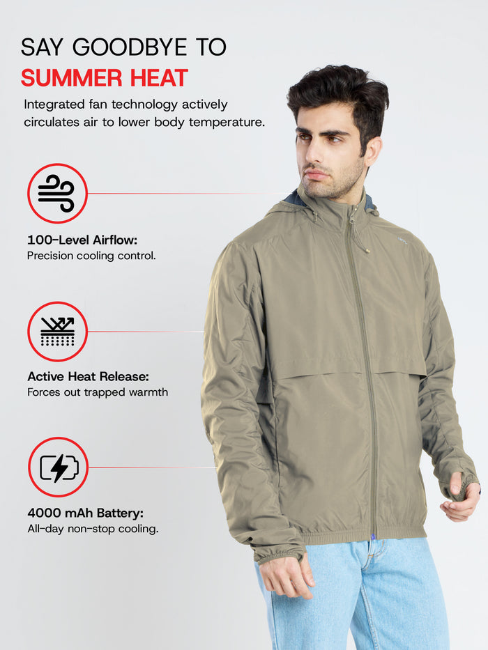 Men's Khaki Sun Jacket | AirDrive™
