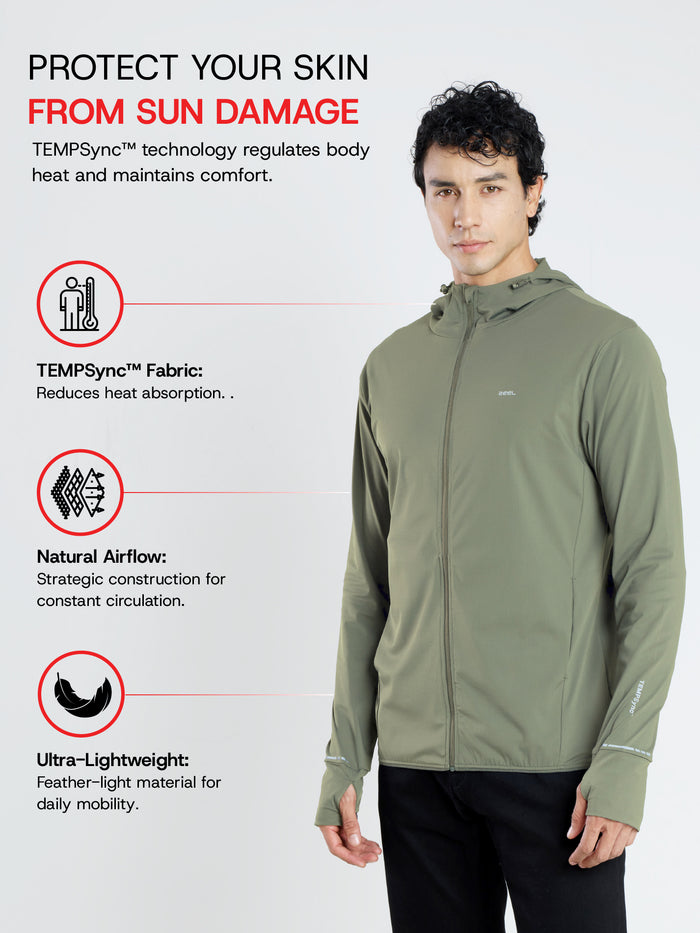 Men's Olive Green Sun Jacket | AirWeave™