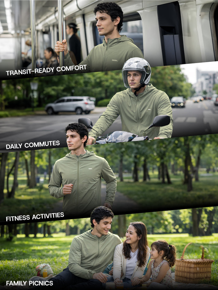 Men's Olive Green Sun Jacket | AirWeave™