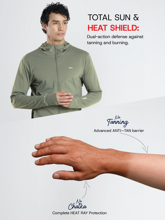 Men's Olive Green Sun Jacket | AirWeave™