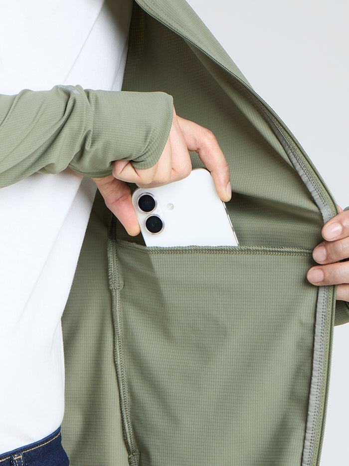 Men's Olive Green Sun Jacket | AirWeave™