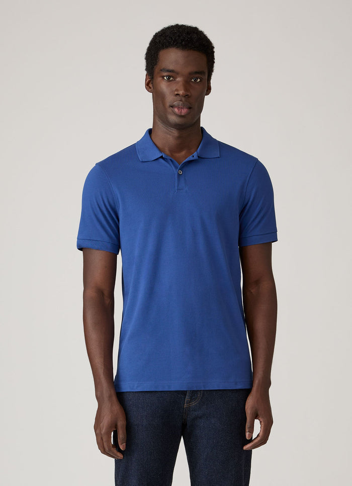 Men's Piqué Polo Shirt in Clear Night