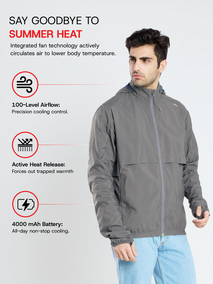Men's Silver Grey Sun Jacket | AirDrive™